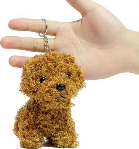 Miniatura 2 de Lindo Llavero de Animal de Peluche Perro, Animal de Peluche Suave, Accesorio de Moda, Clips para Mochila, Regalo para Jardín de Infantes, Colgante
