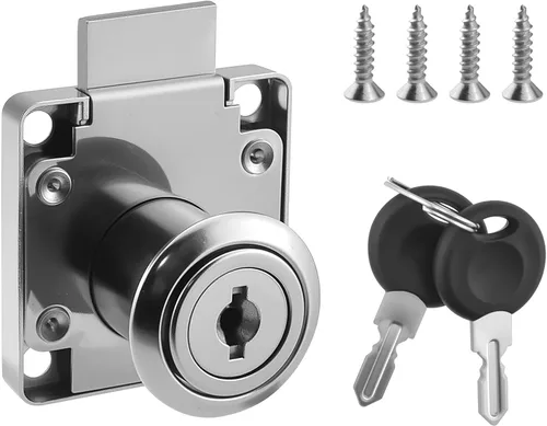 SDTC Tech - Cerradura para cajones con llaves y tornillos a juego para gabinete/armario/armario/escritorio de oficina, etc. (Longitud de cilindro de