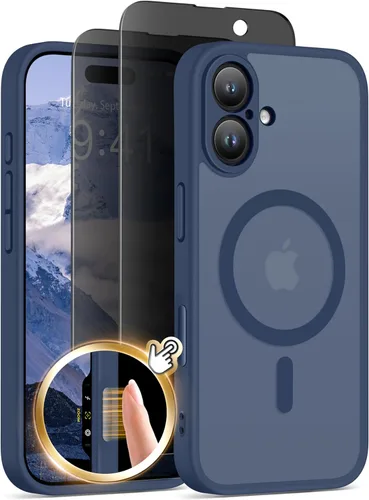 Miniatura 19 de GolbinBox Funda magnética para iPhone 15 Pro, compatible con MagSafe, protección completa de la cámara, protector de pantalla de privacidad