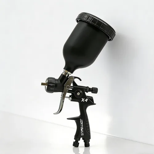Miniatura 2 de HVLP Pistola de pulverización de aire con boquillas de 1.3/0.067 in, pistola de pintura en aerosol de alimentación por gravedad con taza de 400/20.3