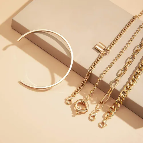 Miniatura 13 de 5 pulseras con dije de candado para mujeres y adolescentes, accesorios de mano de fiesta, Aolly, No es una piedra preciosa