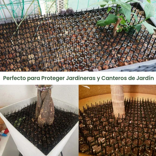Miniatura 3 de Ley's Paquete de 12 alfombrillas disuasorias para gatos, 6 x 8 pulgadas, con púas, mantiene a los gatos alejados de las plantas, muebles