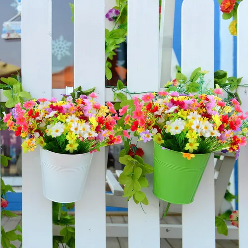 Miniatura 4 de ARTKAIKE 6 paquetes de flores artificiales, resistentes a los rayos UV, no se decoloran, para exteriores, madres falsas para interiores