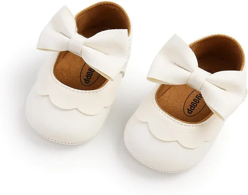 Miniatura 8 de Neband Zapatos de Vestir Mary Jane para Bebé Niña - Zapatos Planos Antideslizantes de Cuero PU Suave para Recién Nacidos e Infantes, para Fiestas