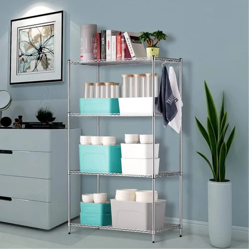 Miniatura 6 de Clips de alambre para estanterías, paquetes de 18 unidades, clips de bloqueo para estanterías de alambre para postes de 1", mangas de estanterías