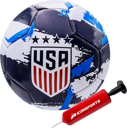 Miniatura 8 de Icon Sports Balón de fútbol oficial de la Federación de Fútbol de USA83BL-Blanco