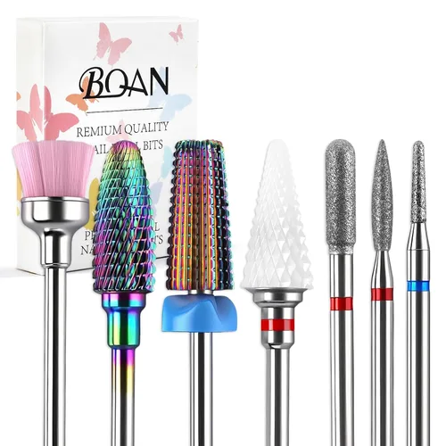 Miniatura 9 de BQAN - Juego de 17 brocas de carburo de tungsteno, brocas profesionales de 3/32 pulgadas para taladro de uñas, uñas acrílicas, manicura y pedicura