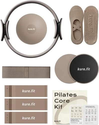Miniatura 14 de Kit de pilates para mujer - Juego de equipo de pilates para el hogar con anillo, pelota y bandas de resistencia Kit de pilates con accesorios