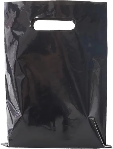 Miniatura 22 de ysmile Bolsa de plástico para compras para pequeñas empresas, bolsa de polietileno para mercancías con asa troquelada de gran tamaño 11.8x15.8