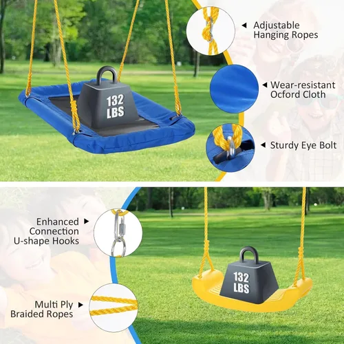 Miniatura 3 de Juegos de columpios para patio trasero de 550 libras – 3 en 1 multifunción para niños, juego de columpios para exteriores de servicio pesado, marco