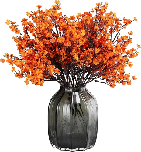 Miniatura 20 de JAKY-Global Flores Artificiales de Tela Aliento de Bebé 12 Ramos Plantas de Seda Falsas Europeas Decoración de Boda Fiesta Ramos de Tacto Real DIY