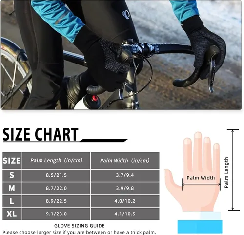 Miniatura 6 de BONFAD Guantes de invierno para hombres y mujeres, con pantalla táctil, guantes cálidos, para clima frío, resistentes al viento, para ciclismo