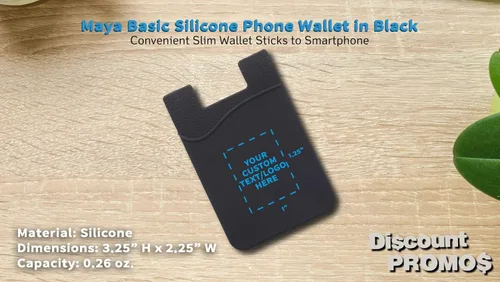 Miniatura 4 de DISCOUNT PROMOS Maya Basic - Juego de carteras de silicona para teléfono 10/50/100 - Texto personalizable, logotipo, adhesivo fuerte