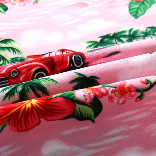 Miniatura 8 de SheLucki - Camisa hawaiana para hombre, unisex, casual, manga corta, con botones, estampada con sombra de palmeras, para el verano en la playa