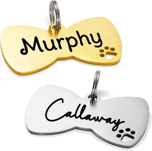 Miniatura 27 de Ultra Joys Placas de Identificación para Perros Personalizadas para Mascotas - Placa de ID Personalizada con Pata Hueca - Placa Grabada para Perros