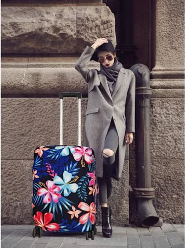 Miniatura 7 de GOXUNYUAN Funda de equipaje protector elástico lavable para maleta con etiqueta de equipaje Flor