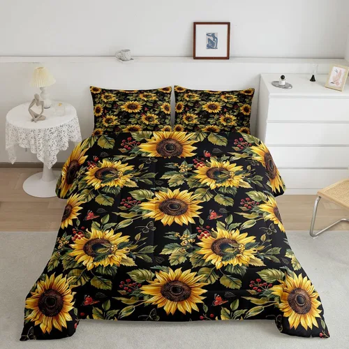 Miniatura 19 de Feelyou Lindo juego de edredón decorativo de hongos para niños, edredón de hongos de dibujos animados para niños y adolescentes, juego de ropa
