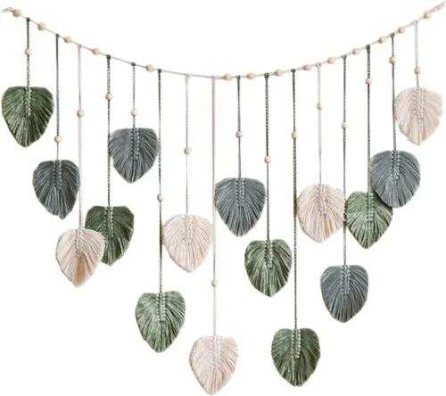 Miniatura 6 de Tapiz tejido de macramé para colgar en la pared, estilo bohemio, con clips para fotos, decoración del hogar, decoración de pared nórdica, borlas