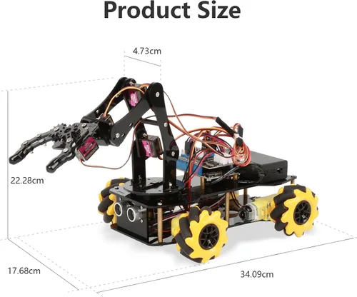 Miniatura 8 de ACEBOTT Paquete de Expansión de Brazo de Robot, Kit de Inicio de Coche Inteligente, Kit de Robótica para Niños de 8-12 12-16 años, Kit de Robot