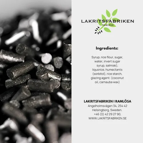 Miniatura 2 de Lakritsfabriken Ramlosa Regaliz negro sueco de primera calidad, caramelo de regaliz negro salado y suave con 6% de raíz de regaliz, regaliz vegano
