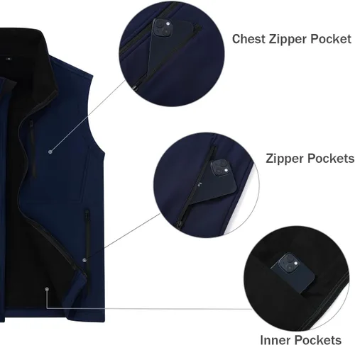 Miniatura 7 de Msmsse Chaleco ligero para hombre, con cuello alto, sin mangas, para senderismo, correr, golf