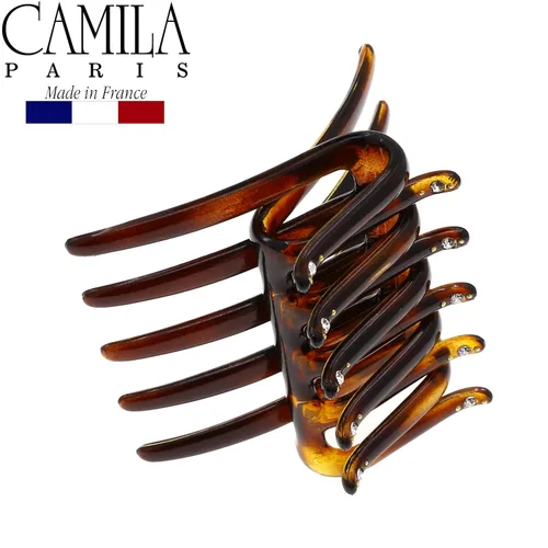 Miniatura 4 de Camila Paris CP3095 - Peine francés entrelazado de dos lados, beige, para cola de caballo o cabello, pinzas para el cabello de agarre fuerte