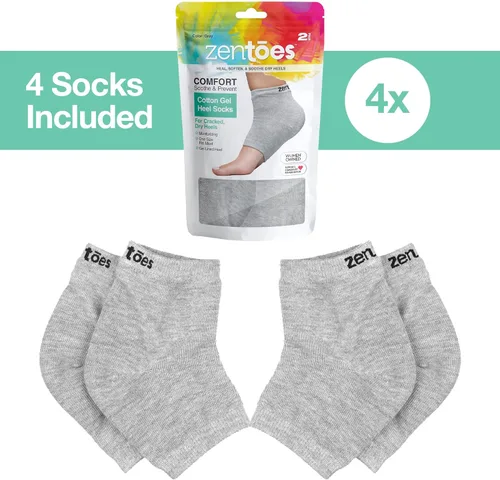 Miniatura 4 de ZenToes Calcetines hidratantes para el tratamiento de talones agrietados, vitamina E, aceite de oliva y aceite de jojoba, calcetines de talón
