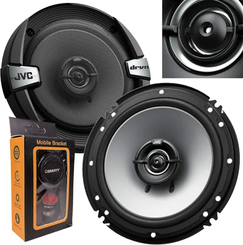 Par de altavoces coaxiales JVC Cs-DR162 DR Series de 6.5 pulgadas de 2 vías (pico de 300 vatios), 2 altavoces + soporte magnético para teléfono