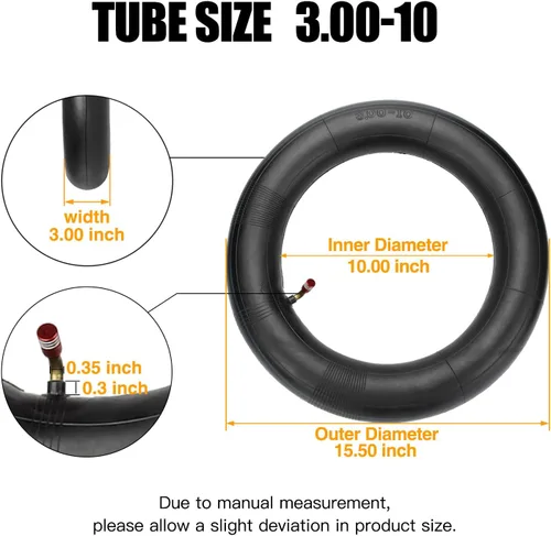 Miniatura 3 de FVRITO 2.75/3.00-10 3.00x10 2.50x10 80/100-10 Tubo interior para XR50 XR70 CRF50 CT70 EZ90 Cub Razor RSF650 KLX110 DRZ110 50cc 70cc 90cc 110 10CC 12