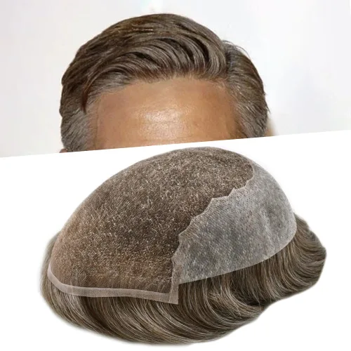 Miniatura 69 de Mens Toupee Hair Piece Human Hair Replacement System For Men Soft French Lace Men Hair System Hairpieces For Men Toupee For Men Protesis Capilar