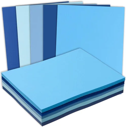 MixTeach 240 hojas de papel de cartulina azul surtido 8.5 x 11" de grosor medio 180gsm/65lb papel kraft imprimible para álbumes de recortes,