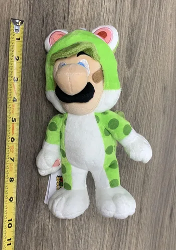 Miniatura 10 de Little Buddy Super Mario Neko Luigi - Peluche de gato, 10 pulgadas, multicolor