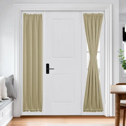 Miniatura 108 de Cortina térmica para puerta con bolsillo para barra, opacas, tratamiento de ventanas con ojales y ojales Deconovo 1 panel
