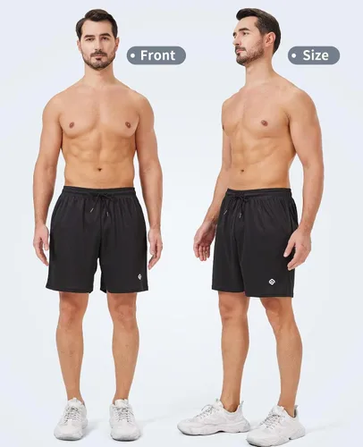 Miniatura 3 de lomsoe 5 Pack Gym Shorts Men 5 Inch Quick Dry Mesh Shorts Men Lightweight Training Athletic Running Shorts with Pockets