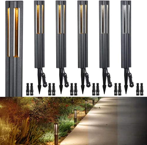 Miniatura 11 de LEONLITE Paquete de 10 luces LED de camino de paisaje de bajo voltaje, luces LED de camino de bolardo, iluminación de paisaje al aire libre de 3 W