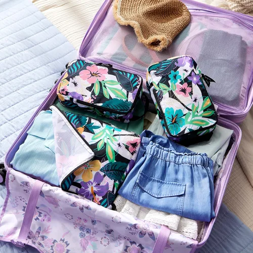 Miniatura 7 de Vera Bradley Conjunto de 3 piezas de cubo de embalaje de compresión para mujer, Botánico Ditsy