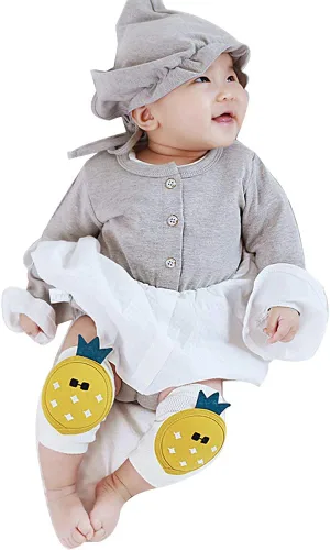 Miniatura 2 de Protectores de rodilla para gatear, unisex para bebés, antideslizantes, rodilleras para niños pequeños, cubierta protectora de seguridad Amarillo