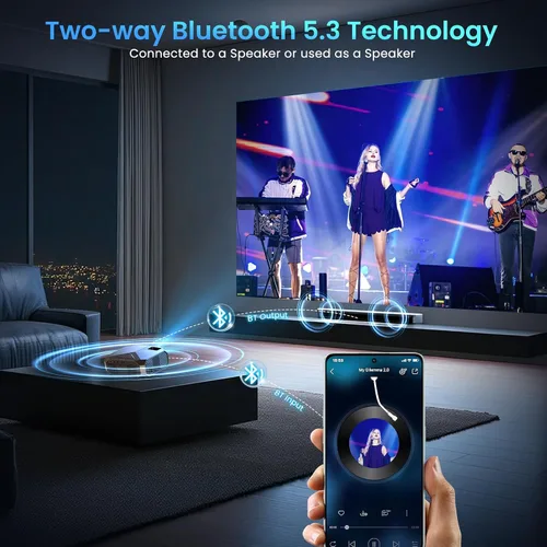 Miniatura 9 de [Compatible con Netflix/alto brillo] Proyector inteligente con WiFi 6 y Bluetooth 5.3, proyector de películas para exteriores 4K con Prime