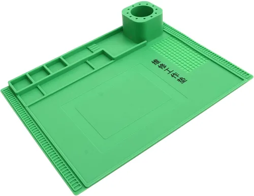 Miniatura 3 de Alfombrilla de soldadura, 15.7x11.8 in ranuras para destornillador, almohadilla de reparación de silicona, buena resistencia, aislamiento térmico