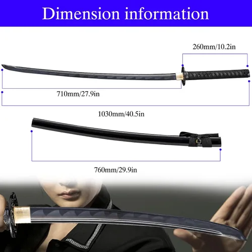 Miniatura 2 de Kamaiwo-1045/1060 hechas a mano forjadas a mano auténticas, las espadas samuráis katana japonesas son un regalo único para hombres. El acero de alto