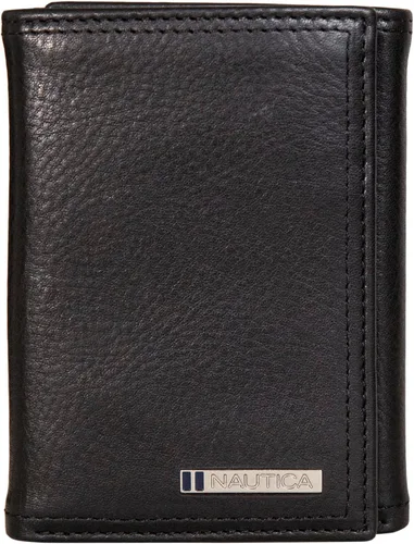 Miniatura 58 de Nautica Men's Trifold Wallet RFID Blocking Protection ID Window Card Slots Genuine Leather Durable