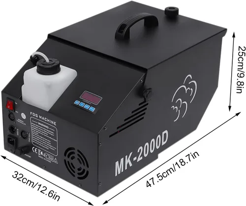 Miniatura 2 de Máquina de niebla de humo de baja altura de 1200 W, Dmx y máquina de niebla de hielo seco con control remoto, máquina de humo de fiesta, nebulizador