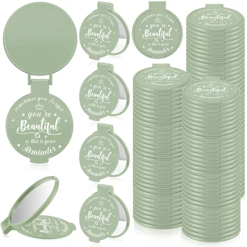 Miniatura 13 de 100 piezas de espejo compacto inspirador de 2.76 pulgadas a granel para mujeres, pequeños regalos de graduación, día de la madre, fiesta, bolso