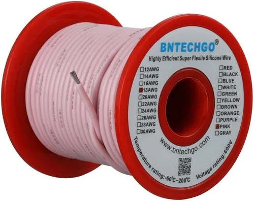 Miniatura 54 de BNTECHGO Carrete de alambre de silicona de calibre 16, rojo de 25 pies y negro, 25 pies, 2 cables separados, alambre de cobre estañado flexible