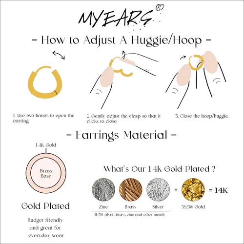 Miniatura 4 de MYEARS Women Huggie Earrings Gold Hoop 14K Gold Filled Small Simple Handmade Hypoallergenic Everyday Jewelry