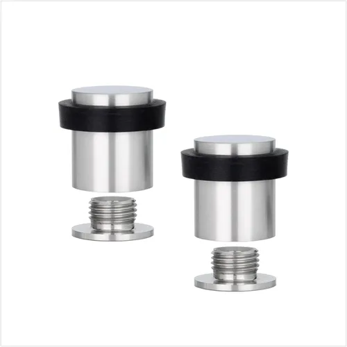 Miniatura 10 de Paquete de 2 topes de puerta EVI Tope de puerta de acero inoxidable – Cierre de tornillo – Protector de goma blanca – Tope de puerta de 0.79 x