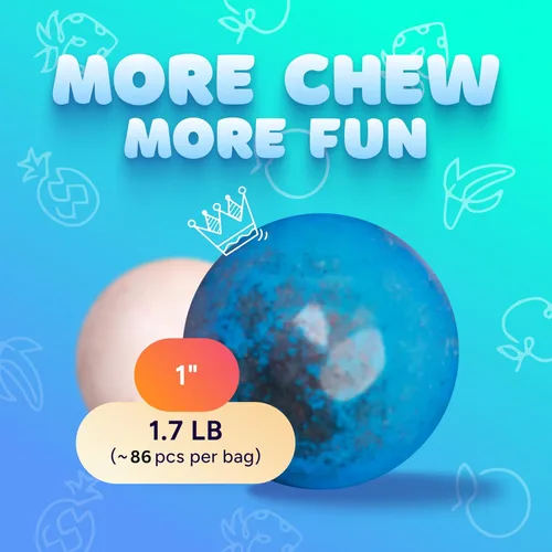 Miniatura 5 de Lightning Bolts - Bolas de chicle rellenas con ácido – Bolas de goma de mascar de 1 pulgada – Bolsa resellable de 1.7 libras – Varios sabores