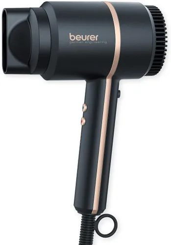 Beurer HC35 - Secador de pelo compacto de 1500 W, tecnología iónica que reduce el encrespamiento, secador de pelo de viaje ligero y portátil con 4