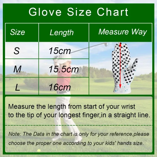 Miniatura 6 de MAZEL Guantes de golf para niños y niñas, para mano derecha e izquierda (1 par) guantes de golf transpirables de microfibra para jóvenes, blanco