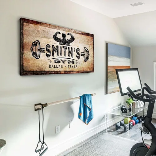 Miniatura 13 de Tailored Canvases Letrero de Gimnasio Personalizado Arte de Pared Decorativo - Lienzo Motivacional para Gimnasio en Casa, Sala de Entrenamiento